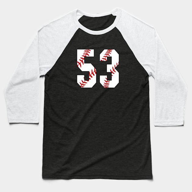 Baseball Number 53 #53 Baseball Shirt Jersey Favorite Player Biggest Fan Baseball T-Shirt by TeeCreations